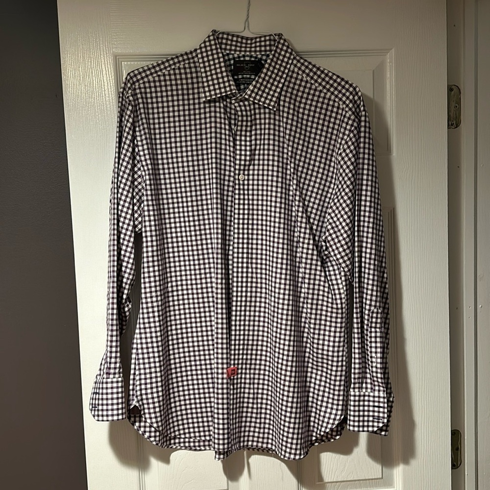 Black Brown 1826 Dress Shirt - Size 16 1/2 neck, 34 sleeve. Slim fit.